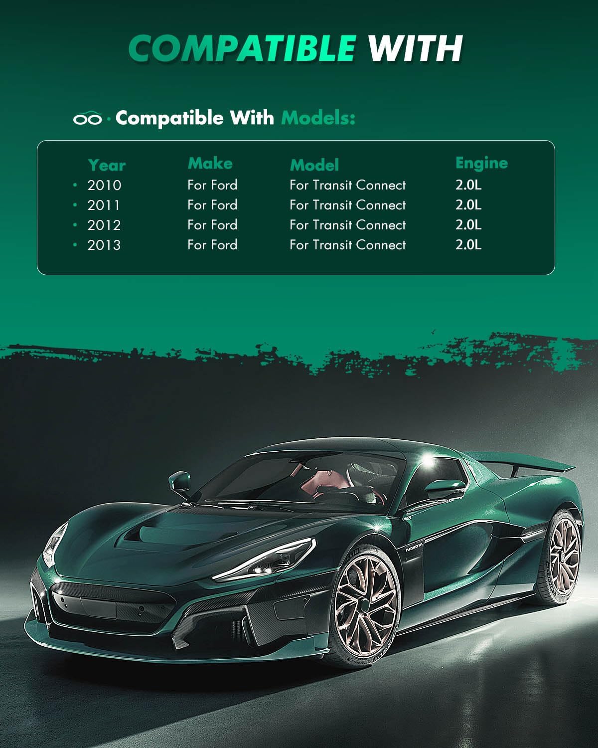 SCITOO D970 Front Metal Brake Pads Sets w/Hardware Replacement For Ford For Transit Connect 2010-2013