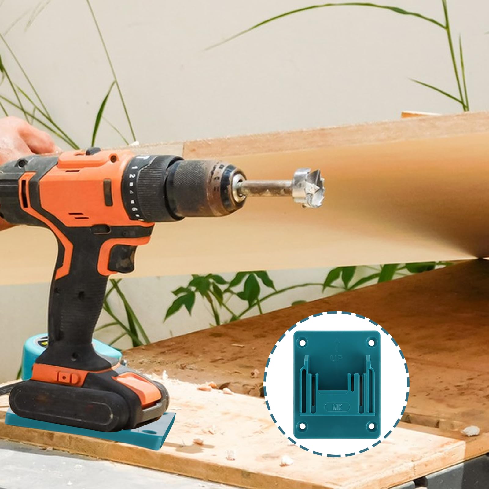 APACALI 12 Pièce Porte Outils Mural pour Makita 18 V, Support de Batterie pour Makita 18 V avec 48 Vis, Support de Machine pour Outils de perçage, bleu, 14,4-18 V
