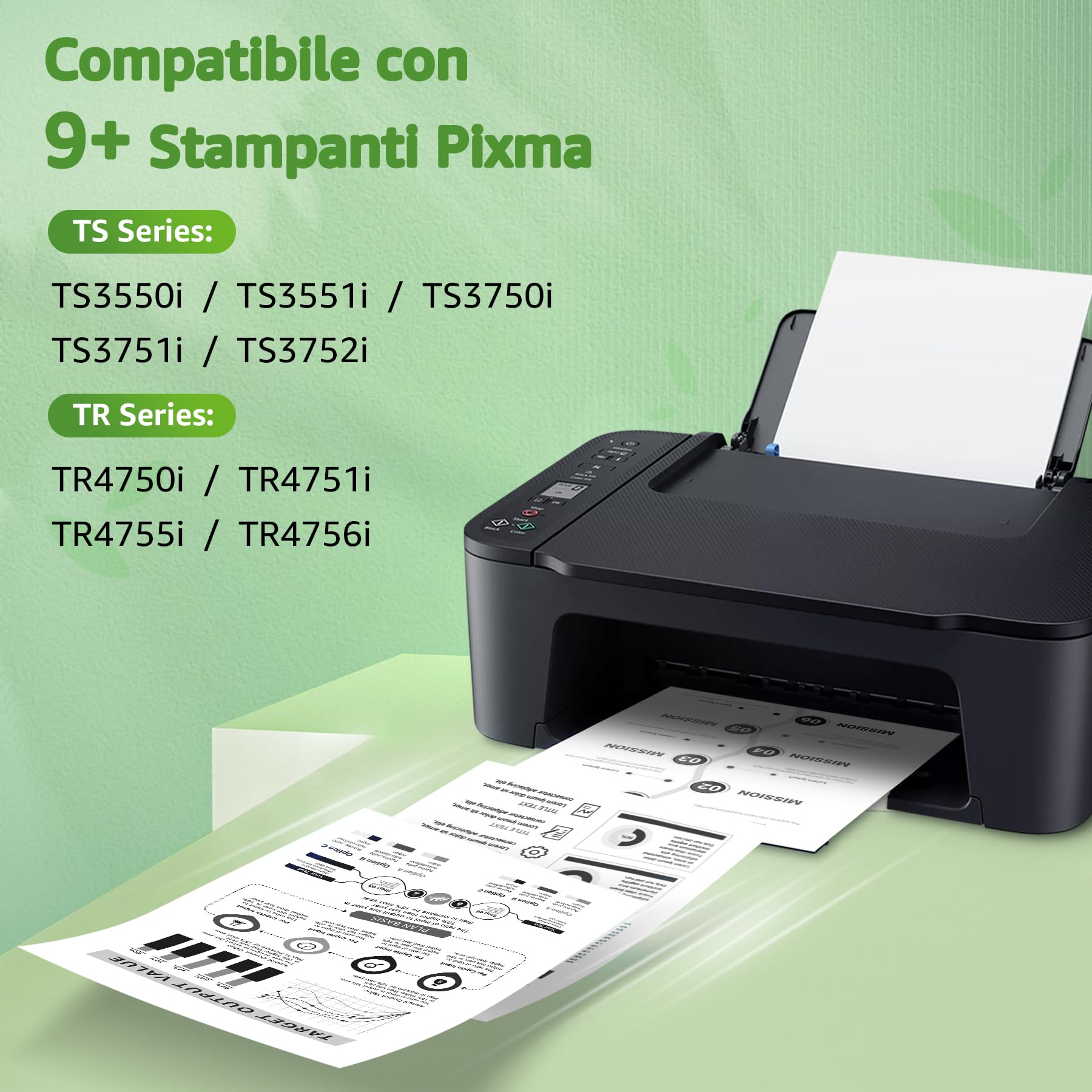 GREENSKY 575XL PG-575XL Cartuccia di Ricambio per Canon 575 Nero e Canon 575 XL PG 575 PG575XL per Canon PIXMA TS3550i TR4755i TR4756i TS3750i TS3751i TS3551i TR4750i TR4751i (2 Nero)