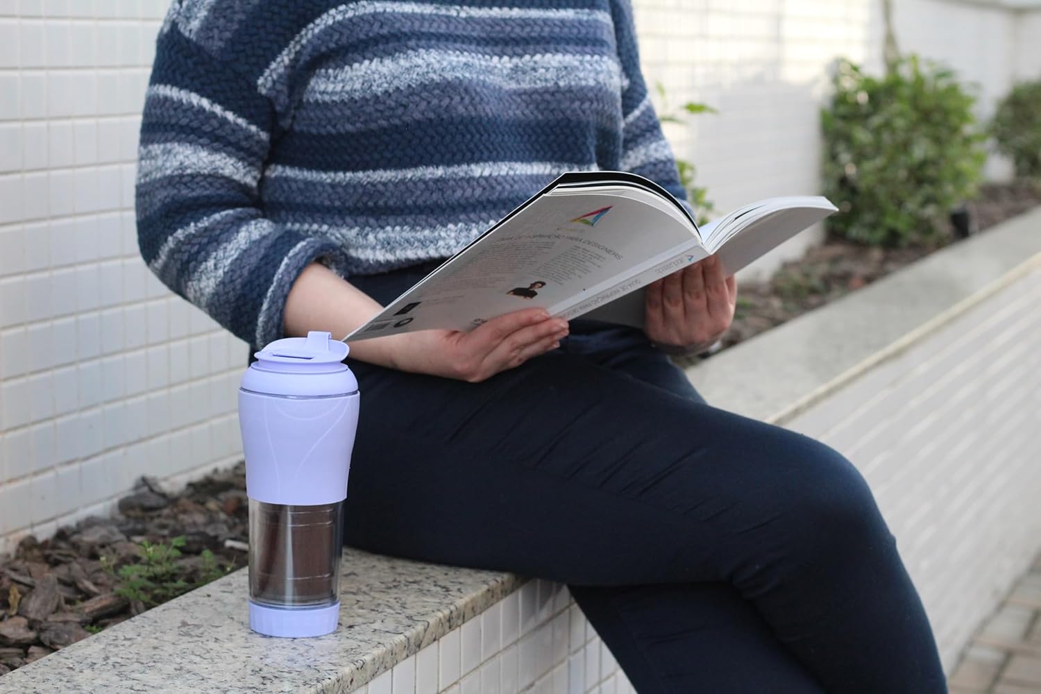 Pressca - Portable Coffee & Tea Maker - Thermal Coffee & Tea Infuser, French Press, Single Serve Coffee Maker, BPA Free - Home & Kitchen Accessories & Utensils - 12 fl oz, Lilac