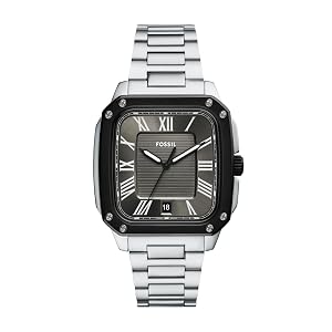 Fossil Mens Watch Crosby Three-Hand Date Stainless Steel Watch for Men