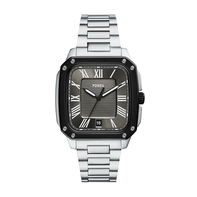 Fossil Mens Watch Crosby Three-Hand Date Stainless Steel Watch for Men