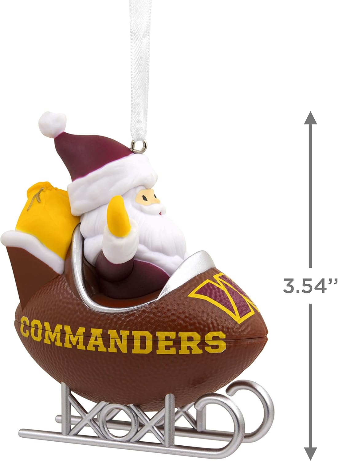 Hallmark Washington Commanders Santa Football Sled Christmas Ornament, NFL Tree Decoration and Sports Fan Gift (0001OSL2377) : Sports & Outdoors
