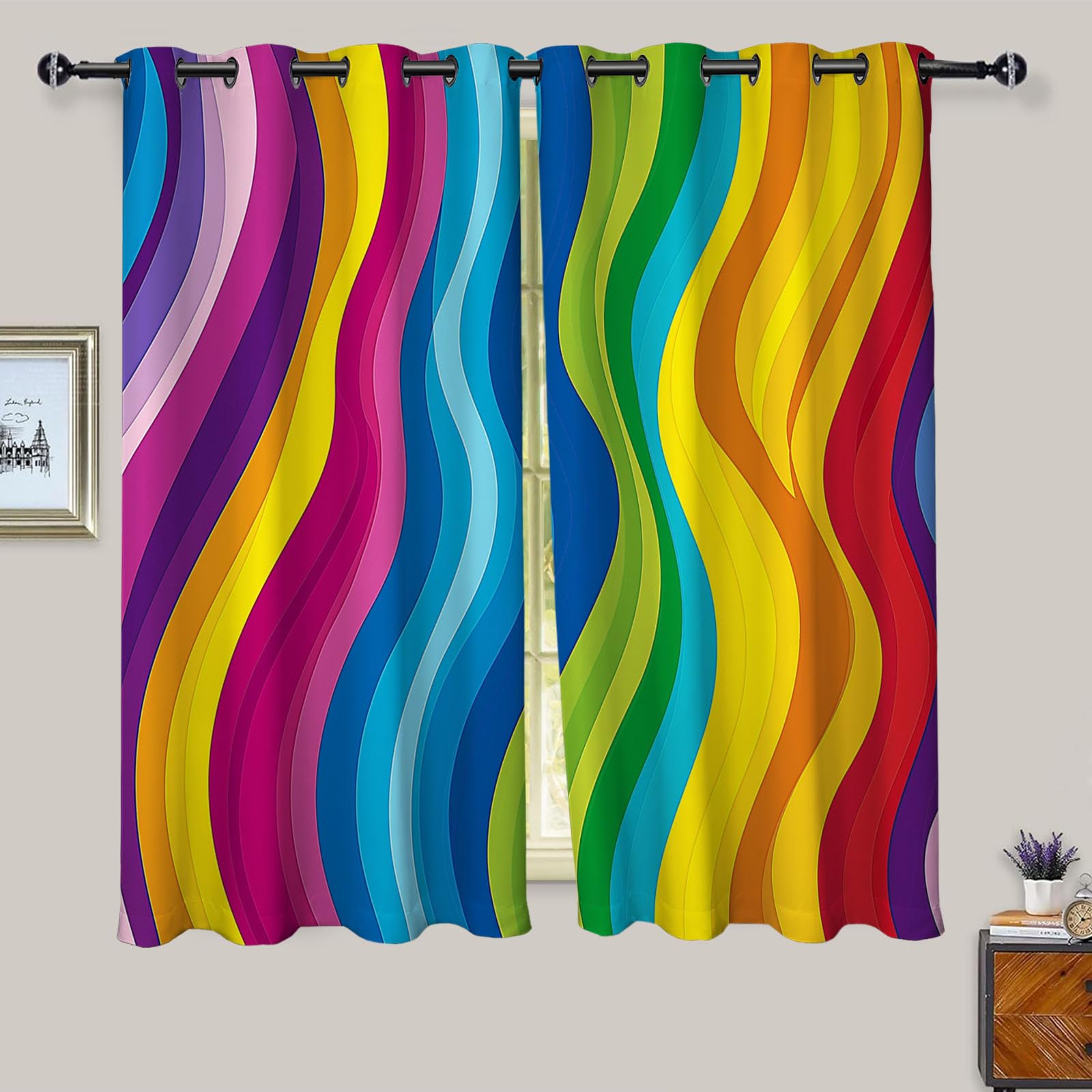 Rideau occultant anti bruit thermique isolant à oeillets 132x158 pour chambre et salon