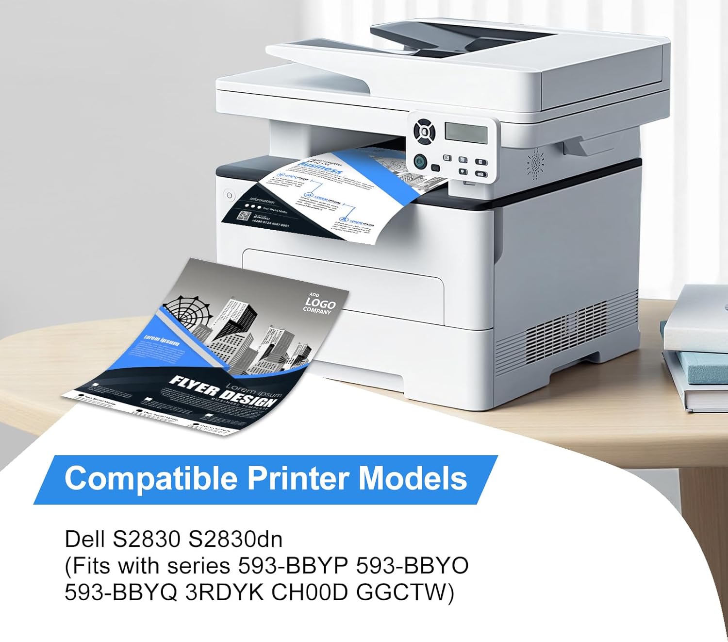 Compatible Toner Cartridge Replacement for S2830 S2830dn GGCTW High Yield Toner Cartridge for Dell S2830 S2830dn 2830dn 2830 Laser Printer Ink All-in-One Copier (Black,2-Pack)