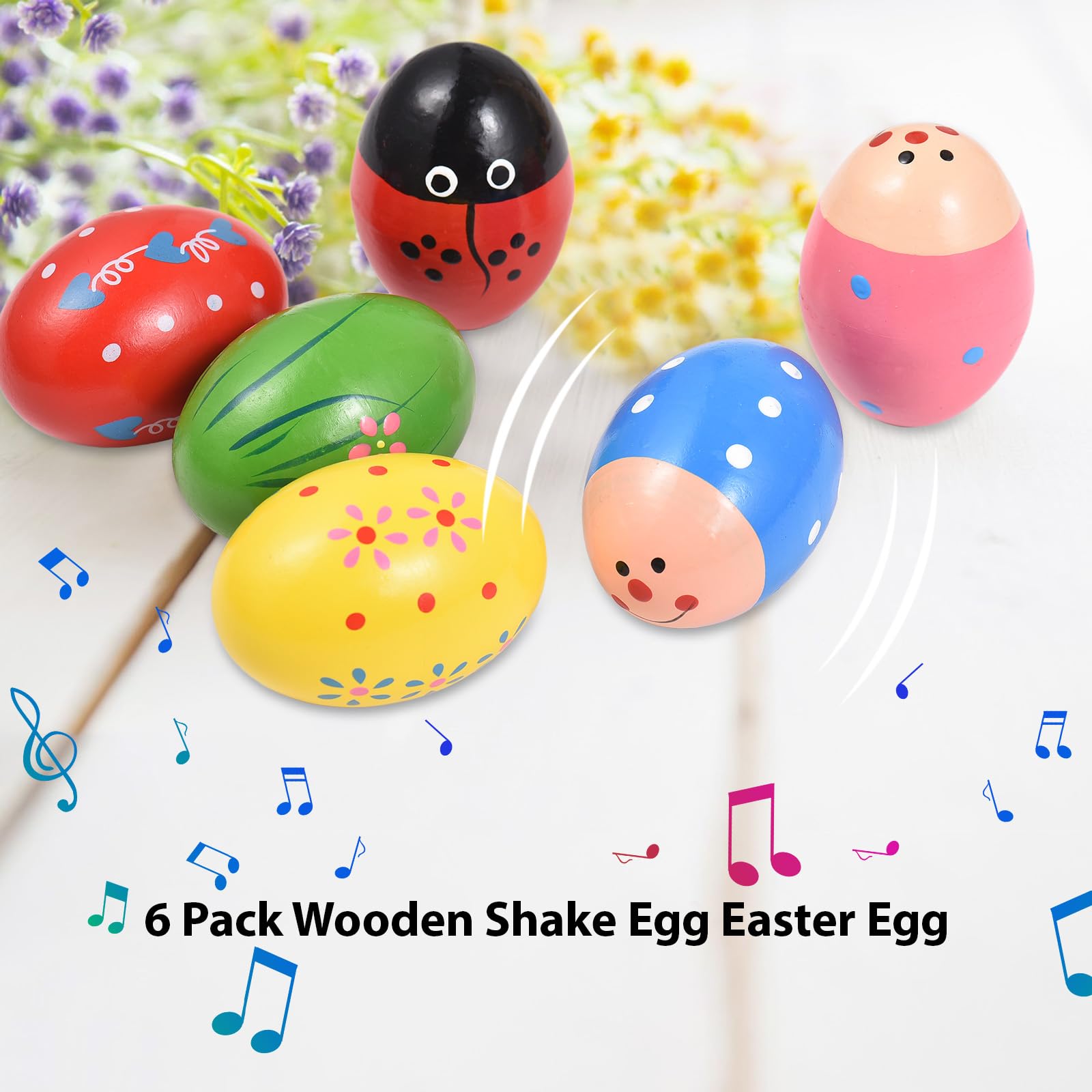 Egg Rattles Baby Personalized Engraved Musical Wooden Easter Egg