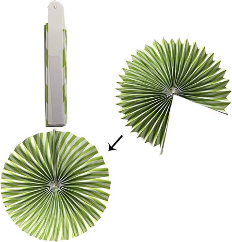 Miniatura 5 de Recosis Juego de abanicos de papel colgante, pompones de papel de seda, abanicos de flores y bolas de panal para cumpleaños, baby shower, boda,