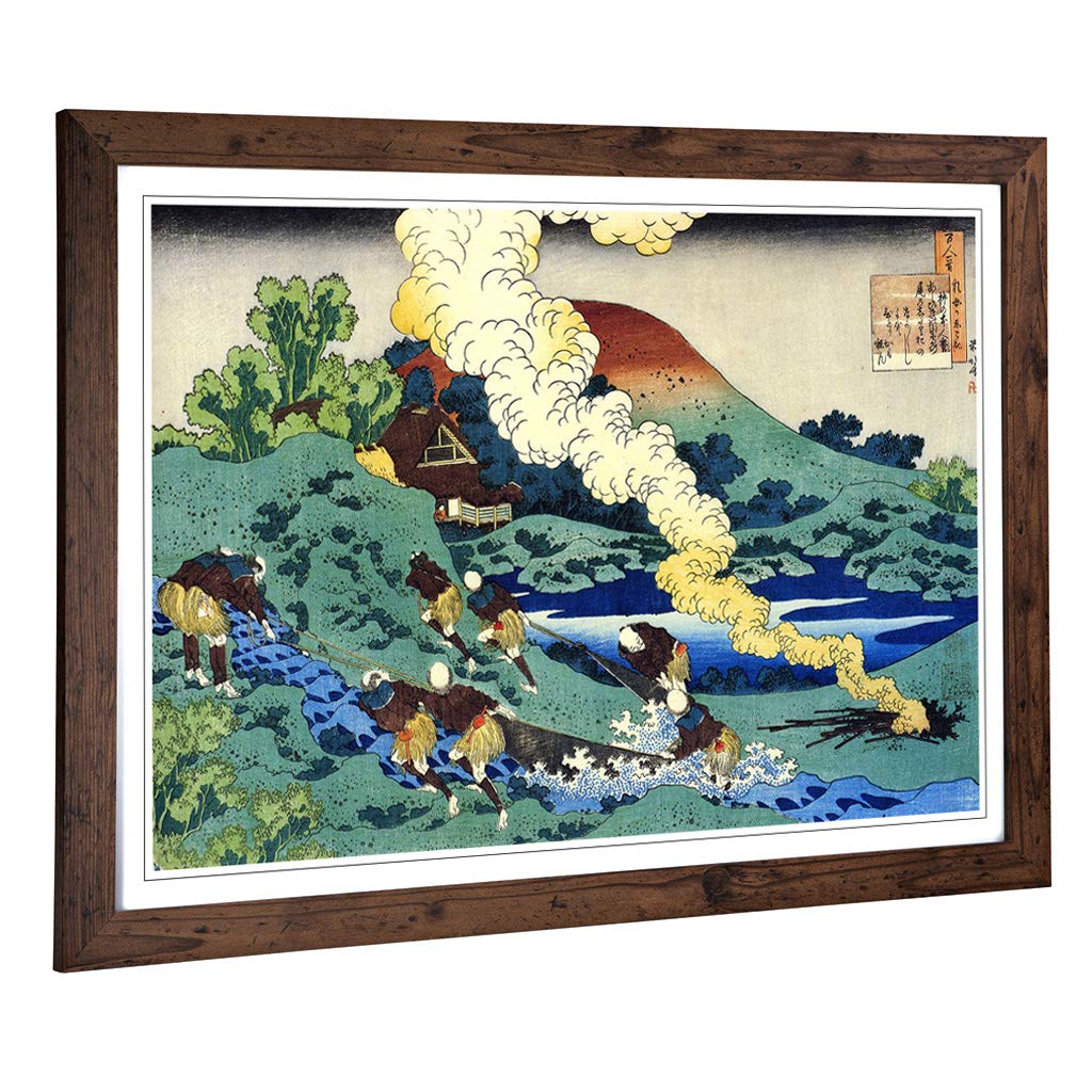 Big Box Art Framed Print of Hokusai Landscape Japanese Oriental (1) Design | Wall Art Picture | Home Decor for Kitchen, Living Room, Bedroom, Hallway, Walnut, A2 / 24.5x18 Inch / 62x45cm