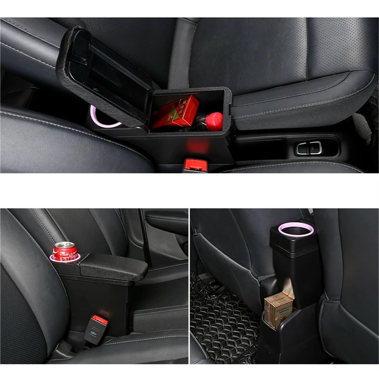 Bandeja de Silicona para Consola Reposabrazos central compatible con Leapmotor, compartimento de almacenamiento central con portavasos y guantera.(C)