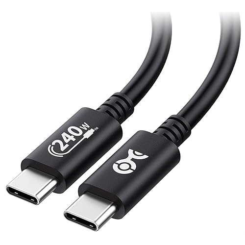 Cable Matters [USB-IF Certified] 240W USB C Cable - 6.6ft, Up to [240W Charging, 480Mbps], No Video Support, USBC Charger Cable/USBC Charging Cord for MacBook/iPad Pro/XPS/Surface Pro, Black