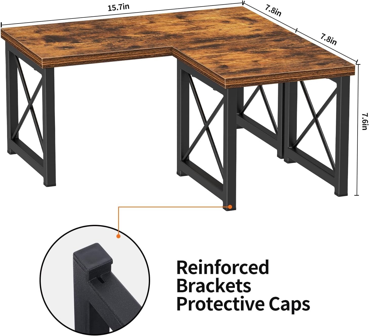 Desk Shelf Organizer, Freestanding Small Desktop Bookshelf, 2 Tier ...