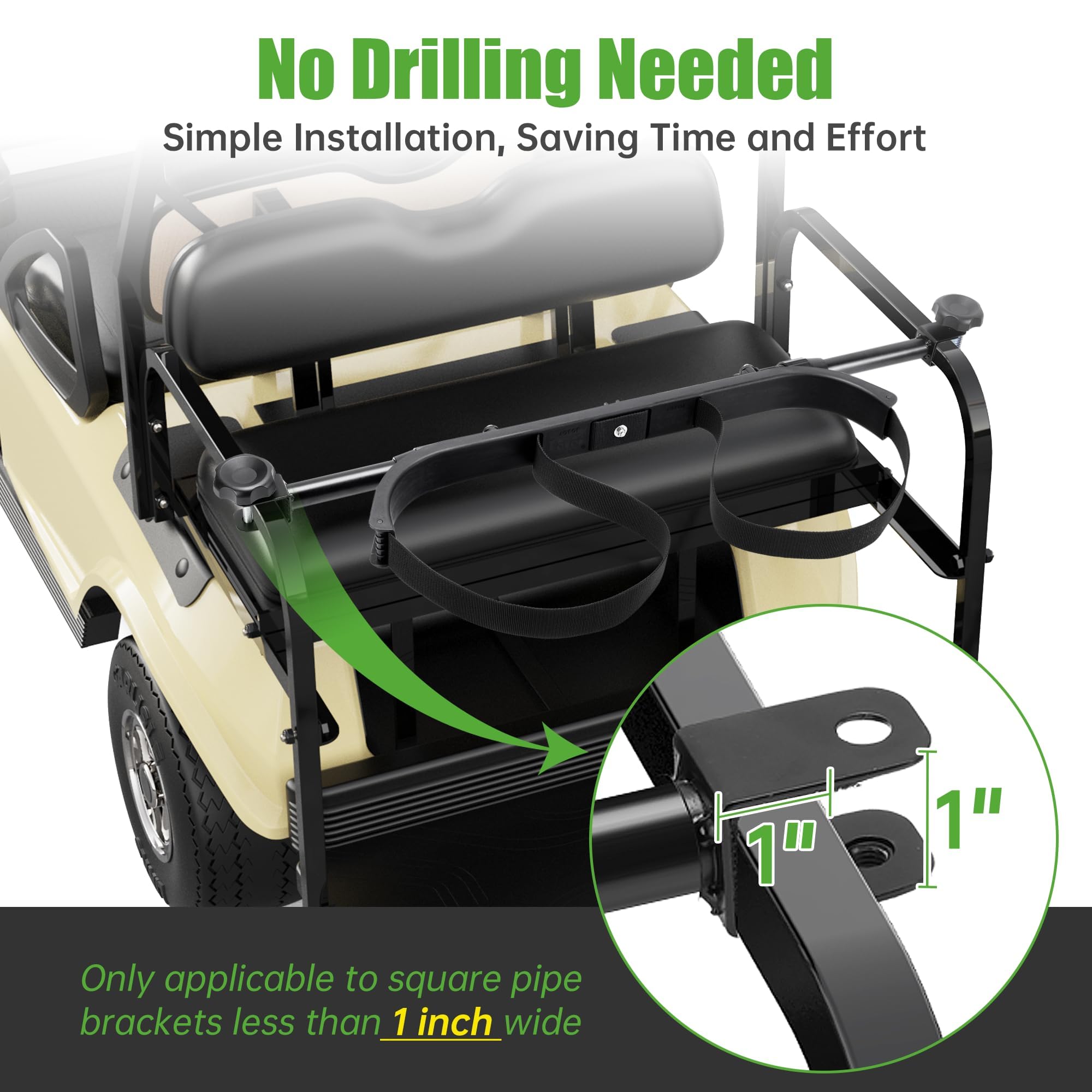 10L0L Universal Golf Bag Holder Attachment No-Drilling Required for Yamaha EZGO, Club Car - Image 4