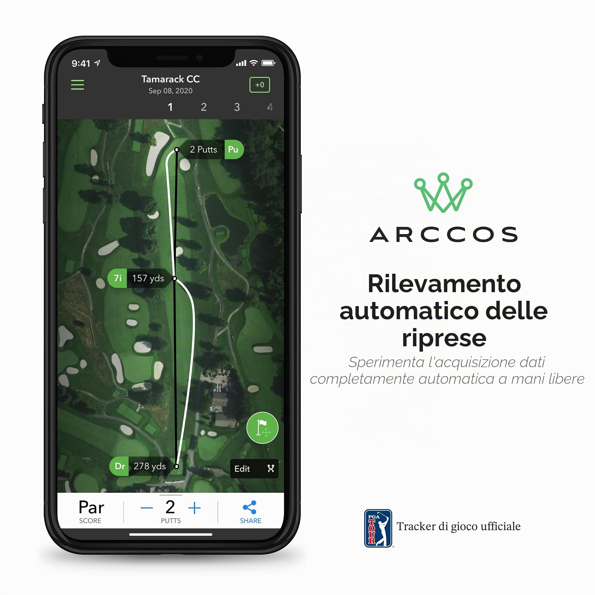 Arccos Golf Smart Sensors Swing Trainer Aid - Il primo telemetro GPS alimentato con intelligenza artificiale Gen 3+