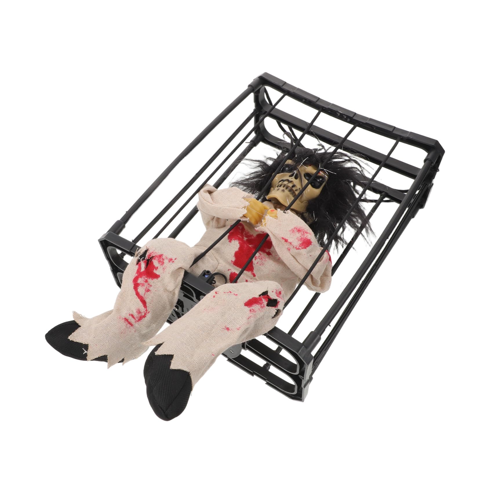 Fantôme suspendu Halloween animé et lumineux pour cage terrifiante