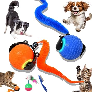 2026 Upgraded The Smart Wave Chase Ball, Interactive Cat Ball Toy with Fast Moving Tail, Revolutionary Automatic Smart Chase Ball 3.0 for Bored Dog Cat Indoor Play 2pcs