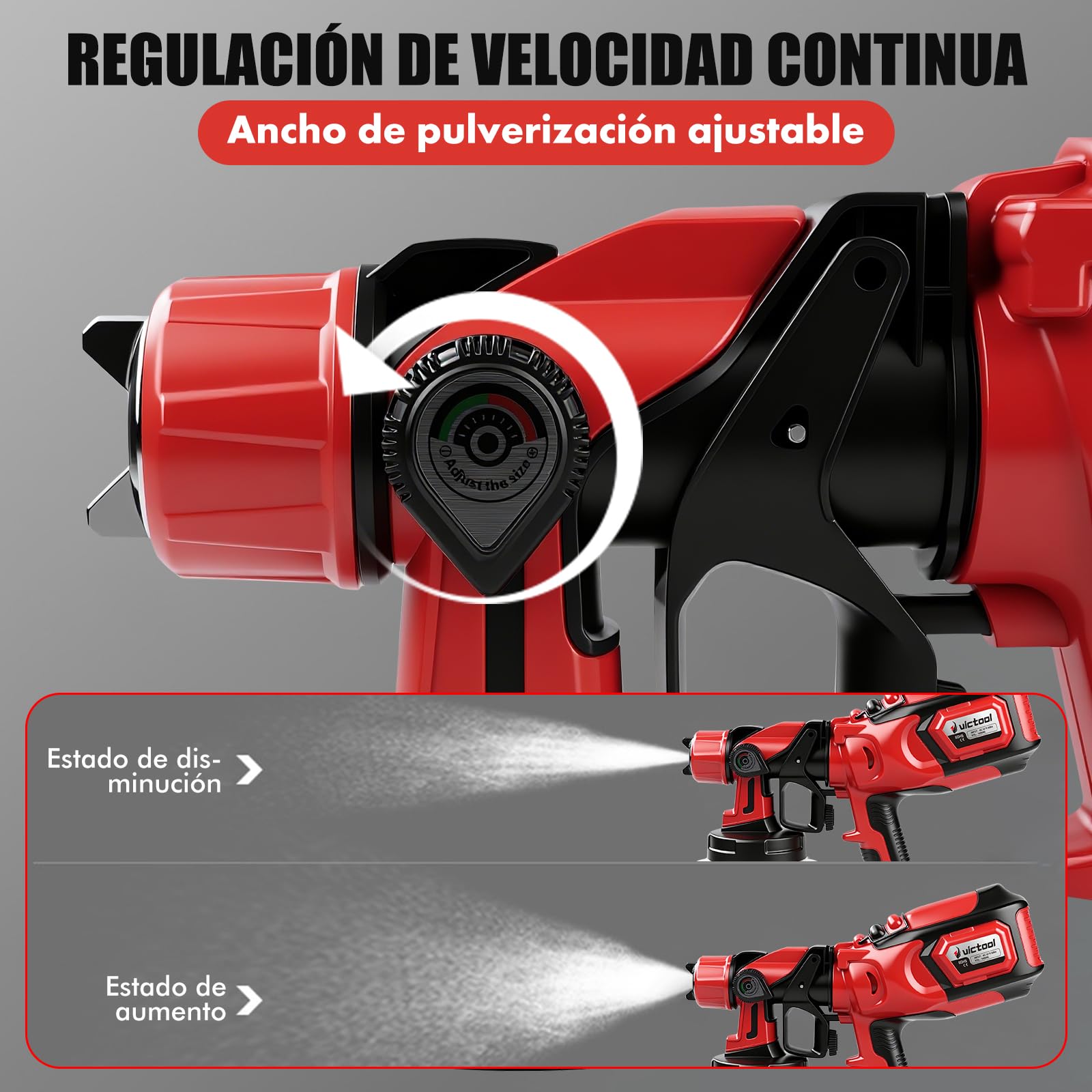 Pistola Pintura Electrica, 650W 1400ml Pulverizador De Pintura Profesional Electrico con 3 Boquillas Y 3 Patrones, Hvlp Pistola para Pintar Paredes Y Techos con Flujo Y Ancho De Rociado Ajustables