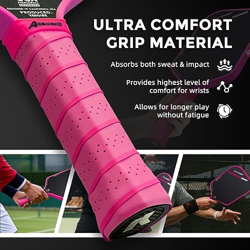 Miniatura 5 de AKS Performance Series Pickleball Paddles - Toray T700 Raw Carbon Fiber Pickleball Paddle with Physical Friction Surface, 16mm Powerful Polymer