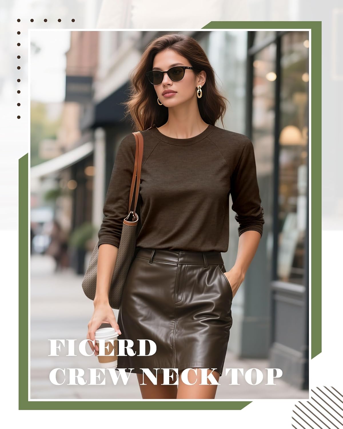 Ficerd 3 Pack 3/4 Sleeve Tops for Women Crew Neck Raglan Sleeve Basics Tees Loose Fit Casual Top Curved Hem Tunic T Shirt - Image 5