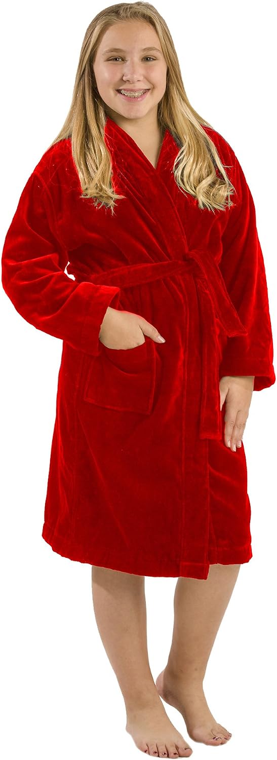 BY LORA Custom Personalized Hooded Cotton Robe for Unisex Teens, Petites, and Girls