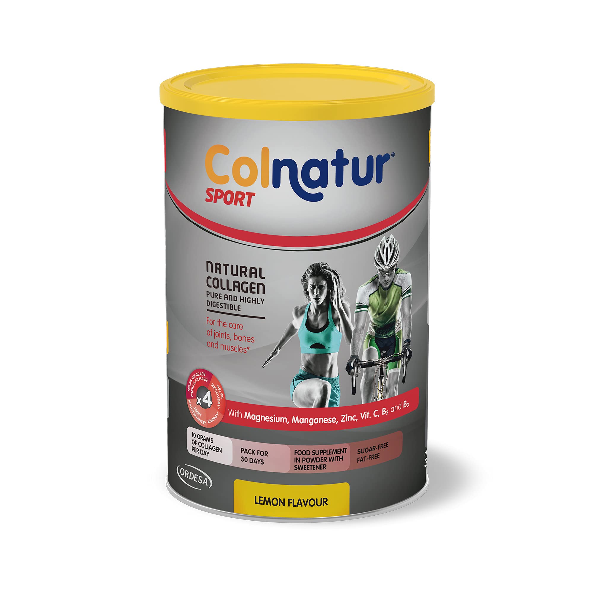 Colnatur Collagen Powder + Supplements. High Strength 10,000mg Collagen Protein with Magnesium, Manganese, Zinc, Vitamins C, B2 & B3 and Amino Acids. Lemon Flavour. 330g, 30 Days Supply