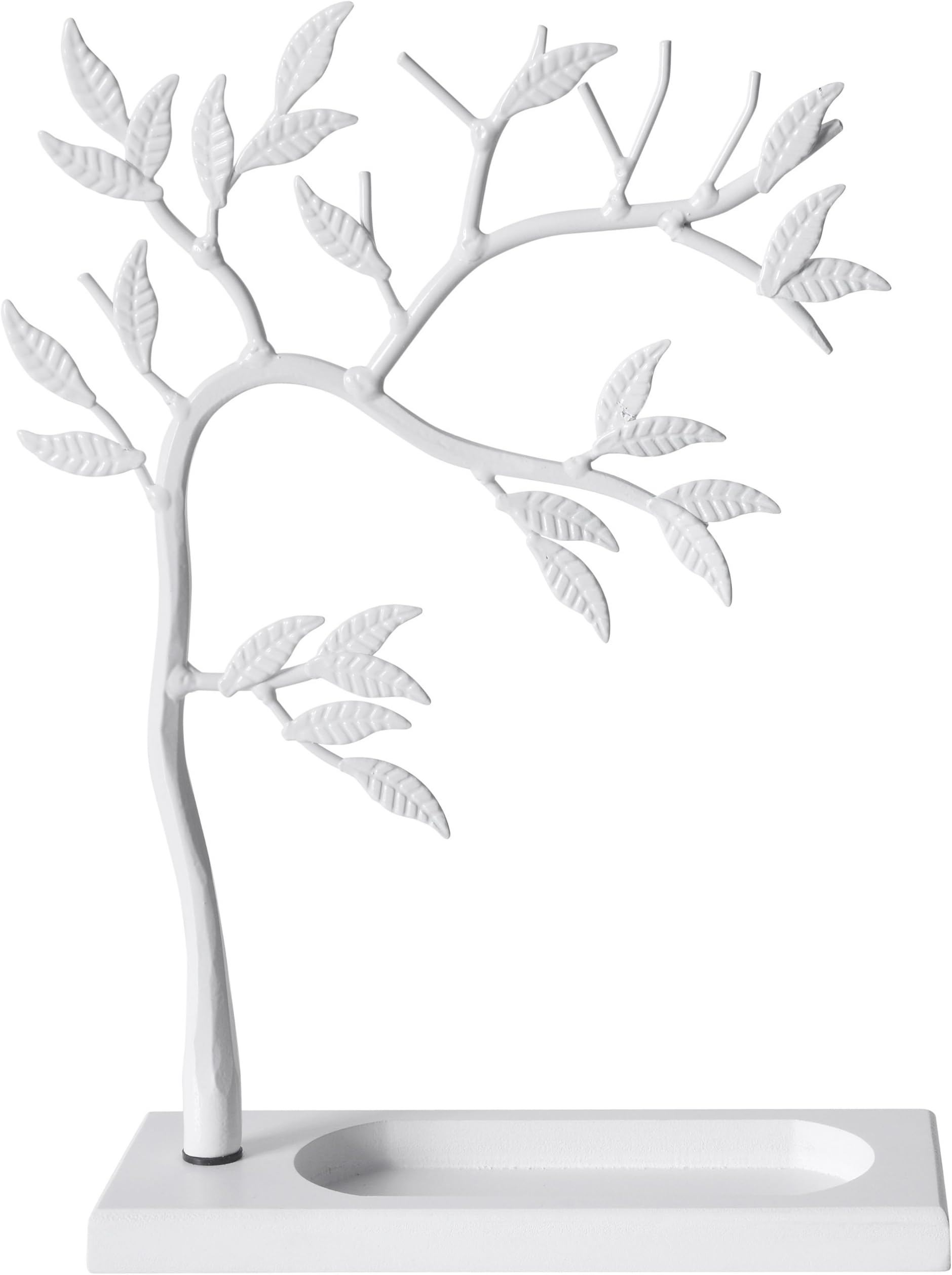 LilGift ARAD Metal Jewelry Tree - Necklace, Bracelet, Earring and Ring Jewelry Holder (WHITE)