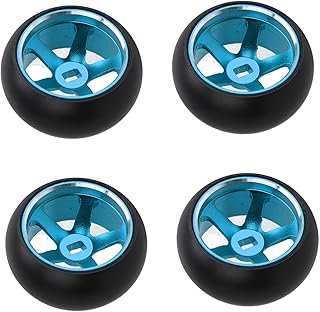 RC Tires and Wheels Drift Rc Rc Drift Wheels Wheel Drift Car, WearResistant Aluminum Alloy RC Drift Tires 4PCS Flexible Driving Strong Cushion for Racing for 1/28 RC Car (Blue)