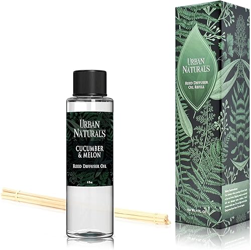 Miniatura 245 de Urban Naturals Reed Diffuser Oil Refill Ocean Mist Sea Salt with Salt Spray, Violet Leaf, Sea Grass, Driftwood 8 oz + Free Reed Sticks, Made in The
