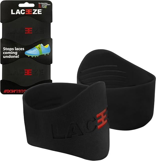 Laceeze Band Original Black fits shoe size C13  UK 6.5 keeps laces tied during sport, football, rugby, hockey