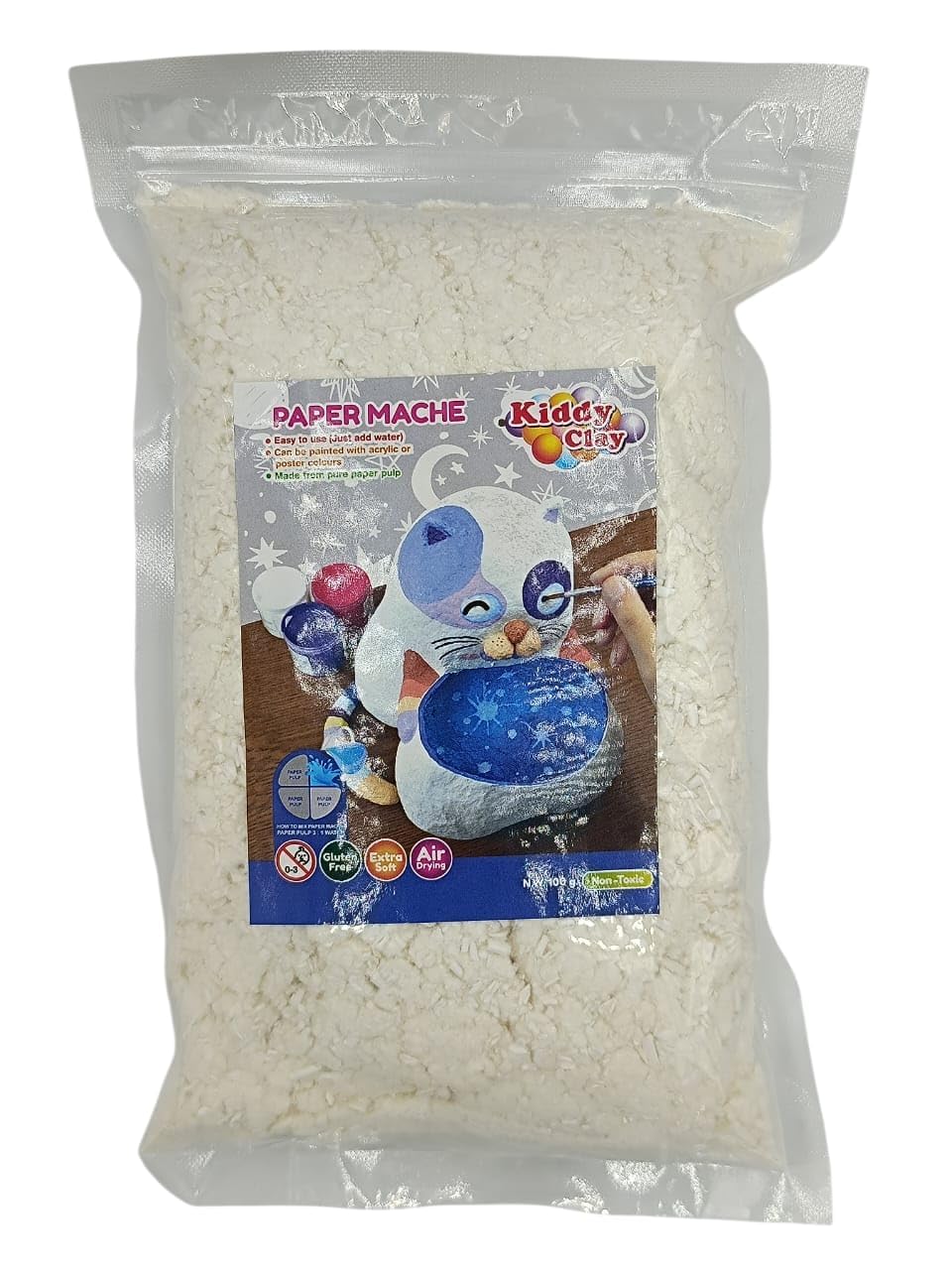 Kiddy Clay Paper Mache 100g. for Crafting, DIY Art Projects