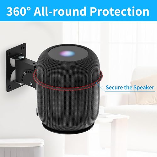 Miniatura 3 de Soportes de altavoz ajustables para Homepod 2 Soporte de montaje en pared y soporte de 2 generación Homepod - Soporte de altavoz para estante