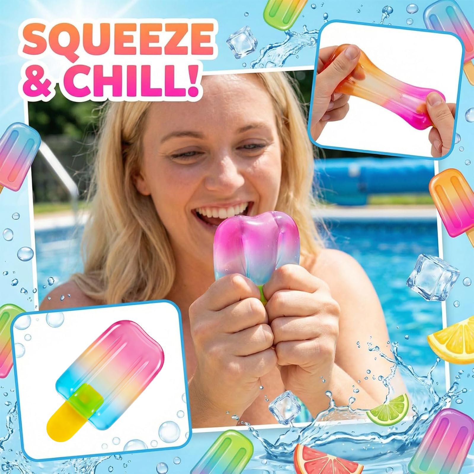 Ice Cream Squeeze Squishy,Summer Party Favors for Kids Adults,Soft Sensory Fidget Toy for Stress & Anxiety Relief,Birthday Gift & Classroom Rewards — view 6