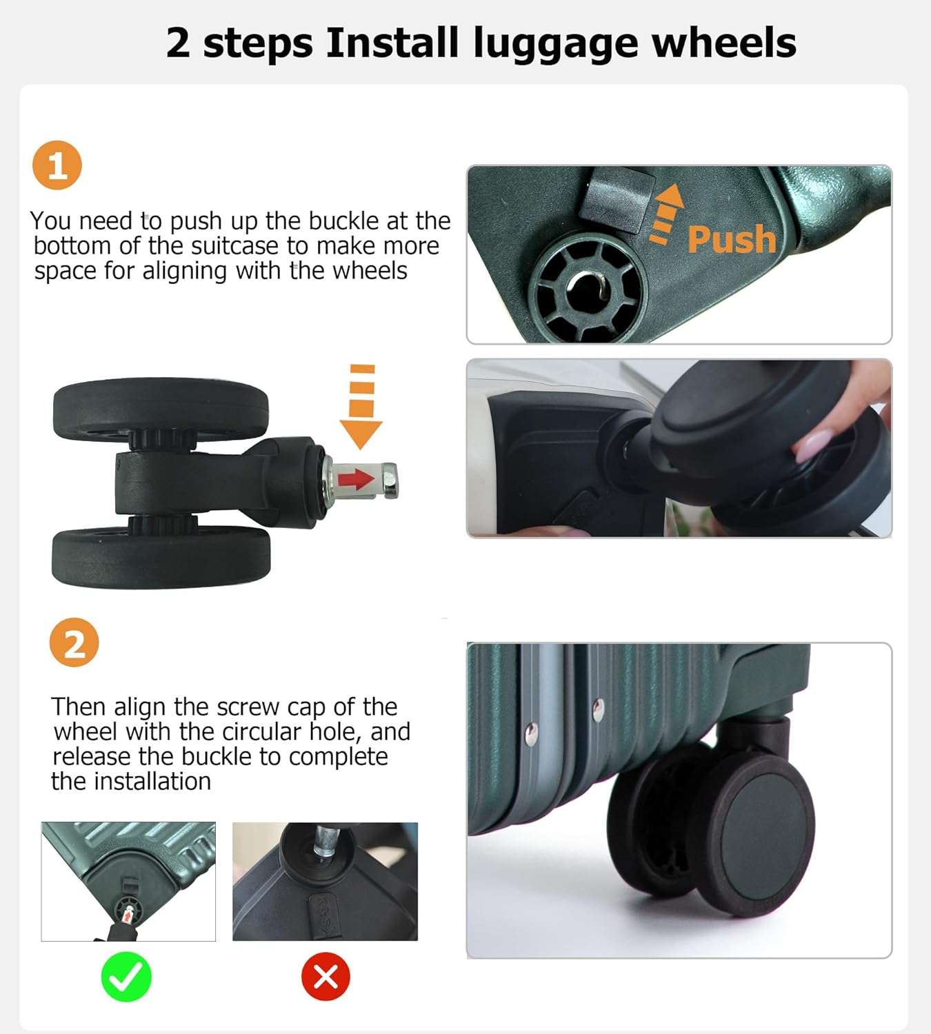 feilario 30in Super Large Captain Aluminum Frame Hardside Spinner Wheels Luggage, Removable Wheels Zipperless Checked Suitcase with Cup Holder/Phone Holder - Image 5