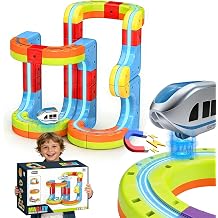 3D Infinity Cube Track Magnetic Electric Train Set for Kids 4 6 7 8,Toy Vehicle Playsets for Toddlers 3-5 Train Set Learning Gift,48 Pcs/1 car