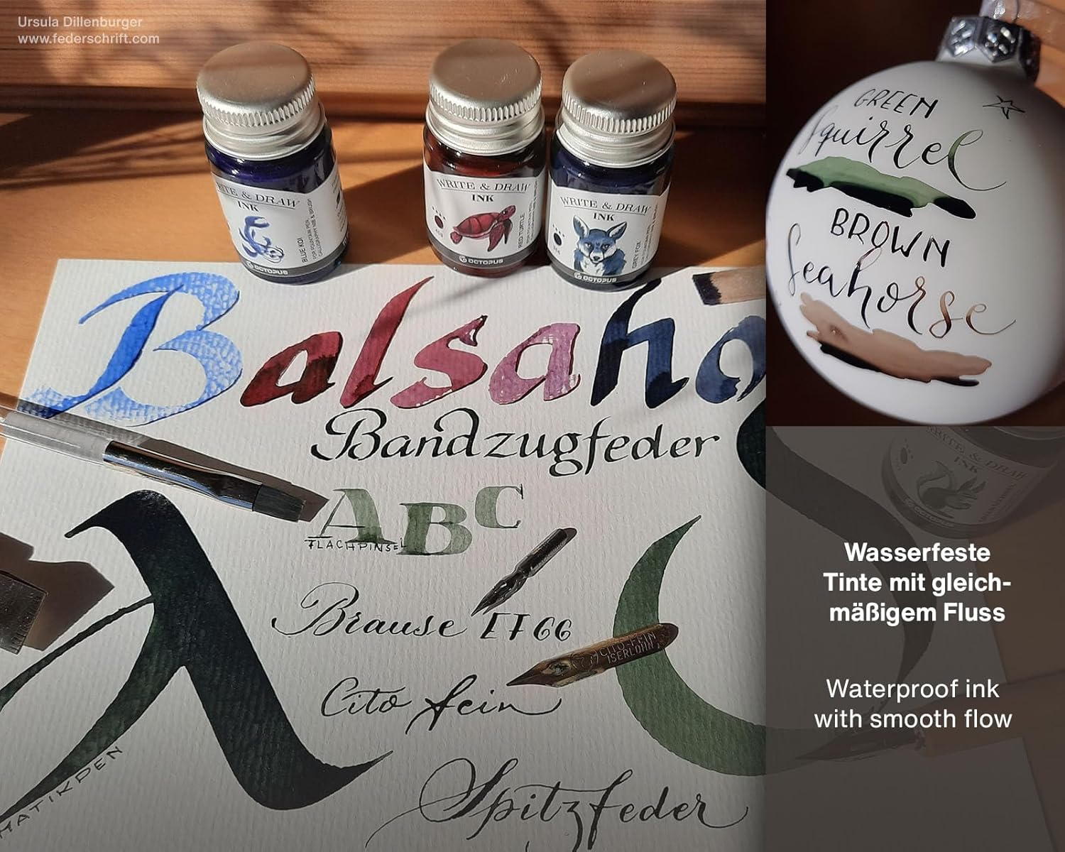 Octopus Write and Draw Ink 431 Brown Penguin Waterproof Ink for Writing and Drawing Calligraphy Ink Non-Fading Drawing Ink for Fountain Pen Brown 50ml