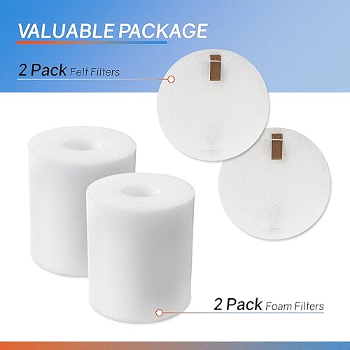 Miniatura 7 de Juego de filtros de espuma y fieltro de repuesto para aspiradoras Shark Rotator Pro NV500, NV500CO, NV501, NV502, NV503, NV500W y NV550, parte #