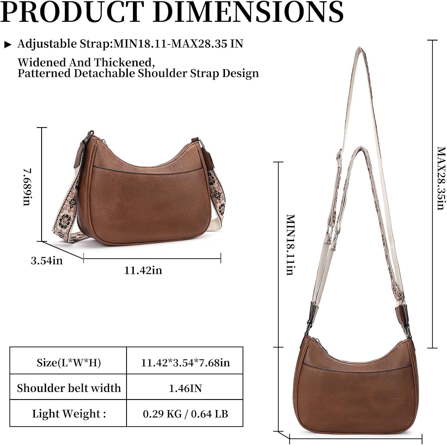 FALAN MULE Crossbody Purse for Women,Vegan Leather Crossbody Bags with Adjustable Strap,Women's Shoulder Handbag - Image 3