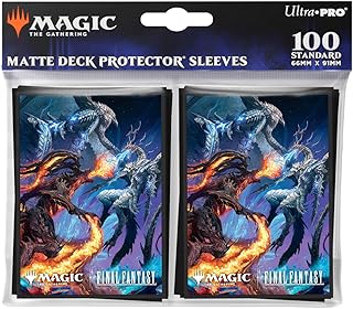 Ultra PRO - Final Fantasy x Universes Beyond Bahamut and Ifrit 100ct Deck Protector Sleeves for Magic: The Gathering | Trading Card Accessories, Collectible Card Game Gear
