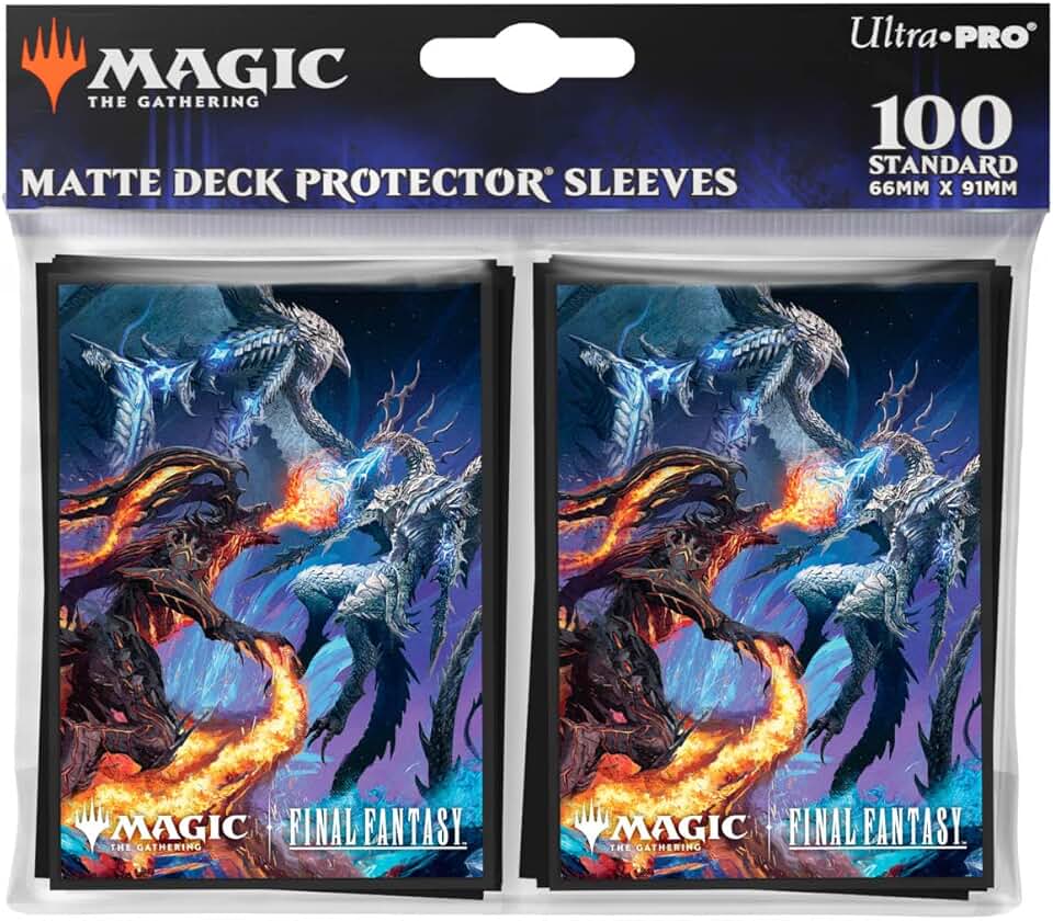 Ultra PRO - Final Fantasy x Universes Beyond Bahamut and Ifrit 100ct Deck Protector Sleeves for Magic: The Gathering | Trading Card Accessories, Collectible Card Game Gear