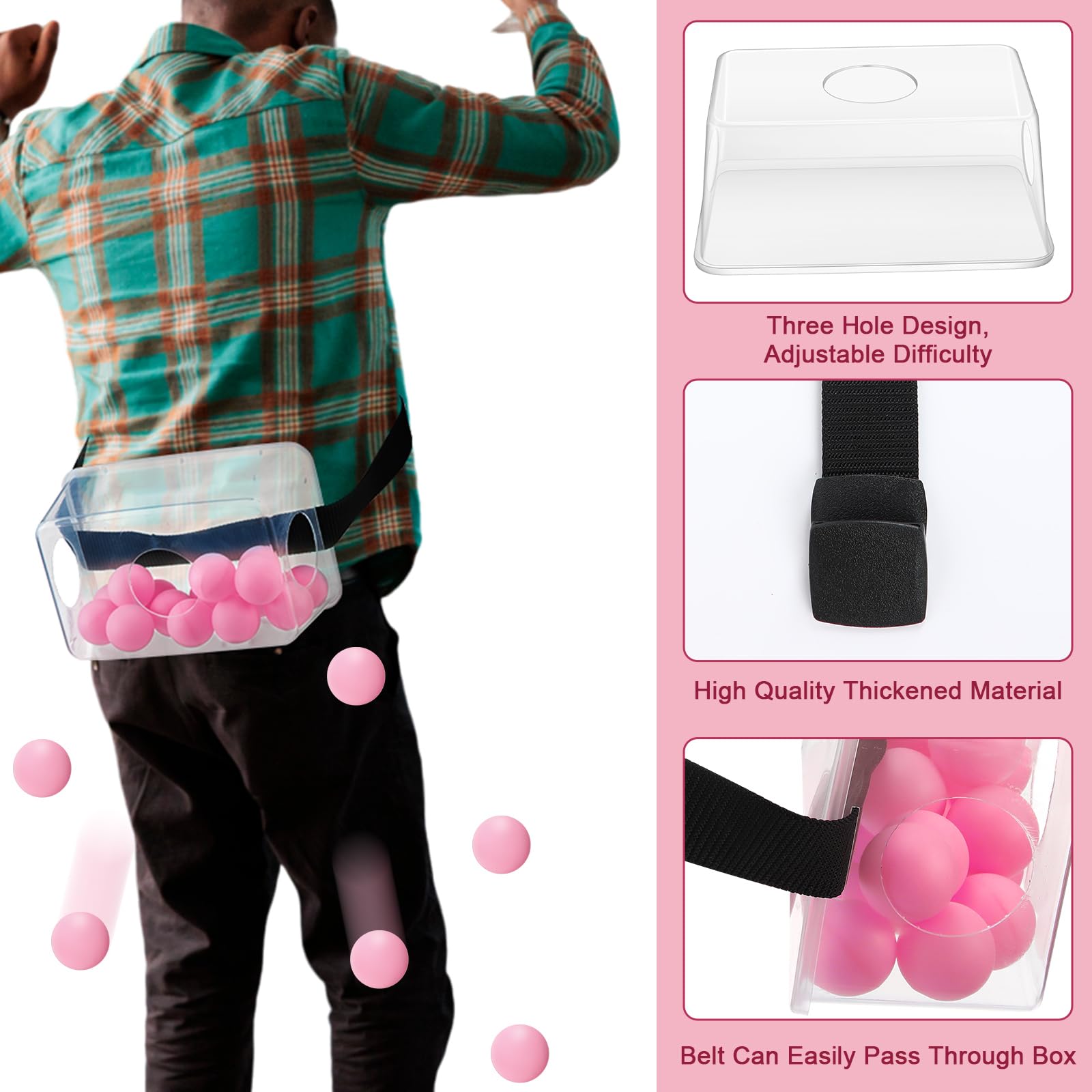 Vinsot Baby Shower Games Bridal Funniest Baby Shower Play, Interactive Shaking Balls for Boy or Girl, Table Tennis Twerk Game(Pink,3 Sets)