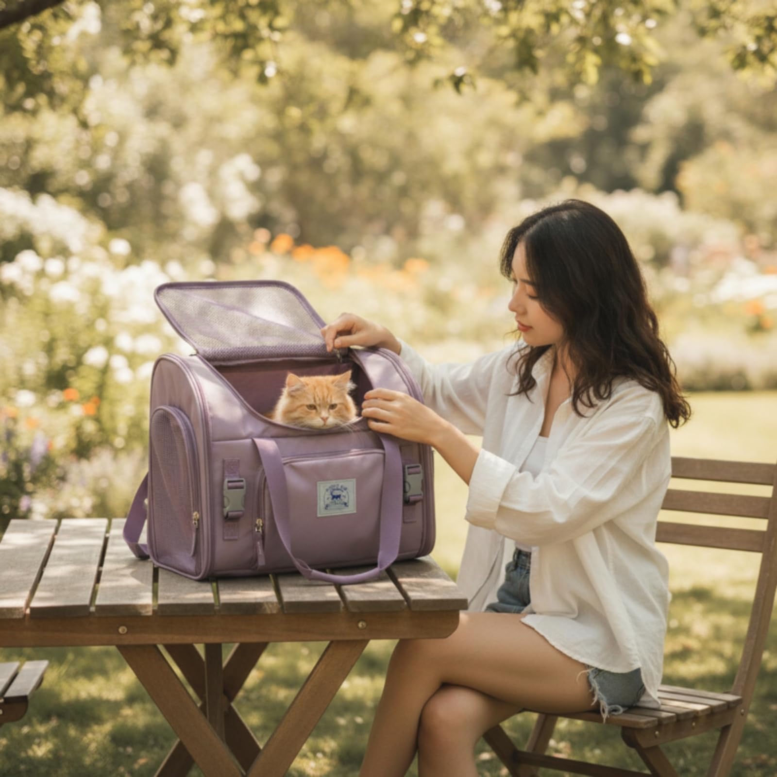 Zaino Trasportino per Animali Domestici Zaino Borsa Pet Carrier Espandibile con Comodo Spazio Tridimensionale E, 棕色双肩款, Zaino Per Animali Domestici Con Spallacci, Modello Medio