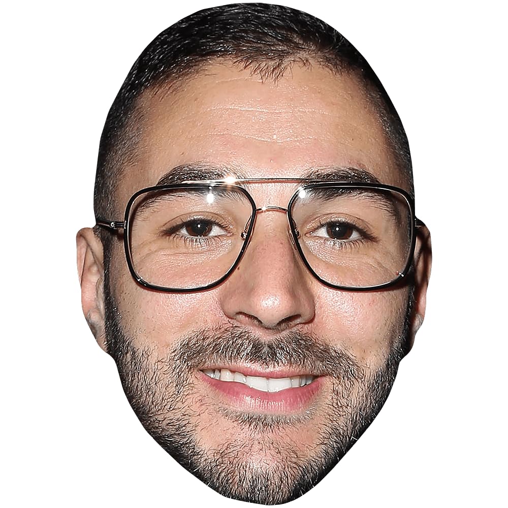 Karim Benzema (Glasses) Celebrity Mask, Flat Card Face, Fancy Dress Mask