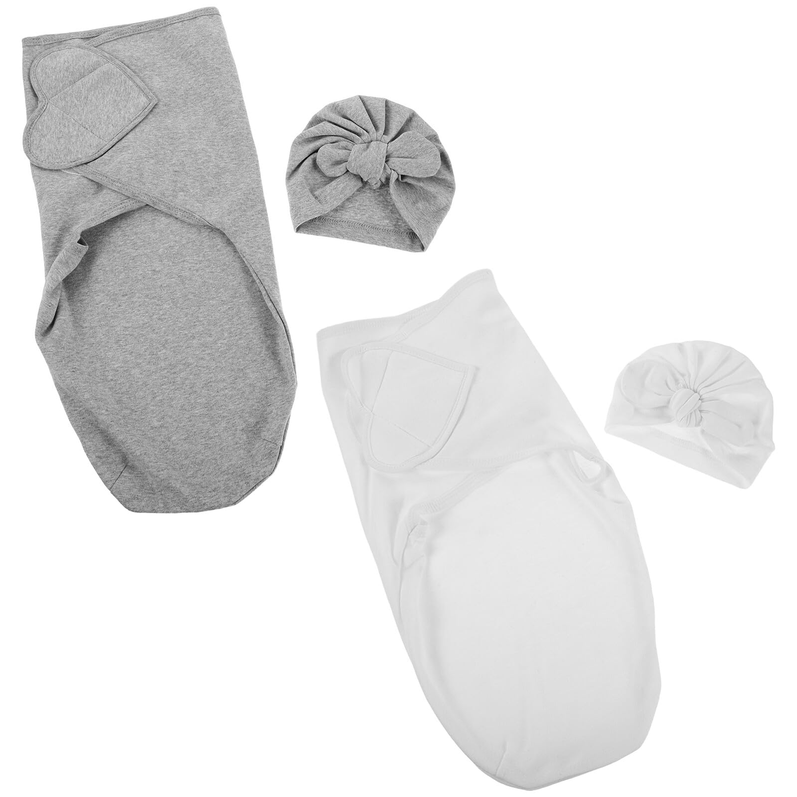 2 Stück Neugeborenen Puckdecken aus Baumwolle mit Hut Bequeme Babyartikel zur Täglichen Pflege für Fotoshootings Formbeständig und Weich Neutraler Stil