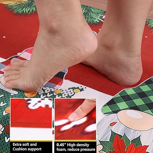 Miniatura 4 de Tapete de cocina de gnomo de Navidad antideslizante lavable para árbol de Navidad para puerta de entrada alfombra de entrada decoración de Navidad