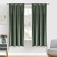 Vista 47 de MIULEE Cortinas de terciopelo amarillo mostaza con aislamiento térmico, cortinas opacas, cortinas de otoño para dormitorio, sala de estar