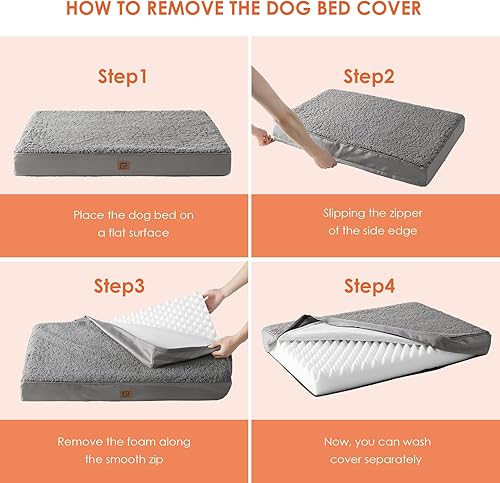 Miniatura 6 de EHEYCIGA Camas lavables para perros extragrandes, cama para perros XL con funda extraíble para jaula, cama ortopédica de espuma para mascotas,