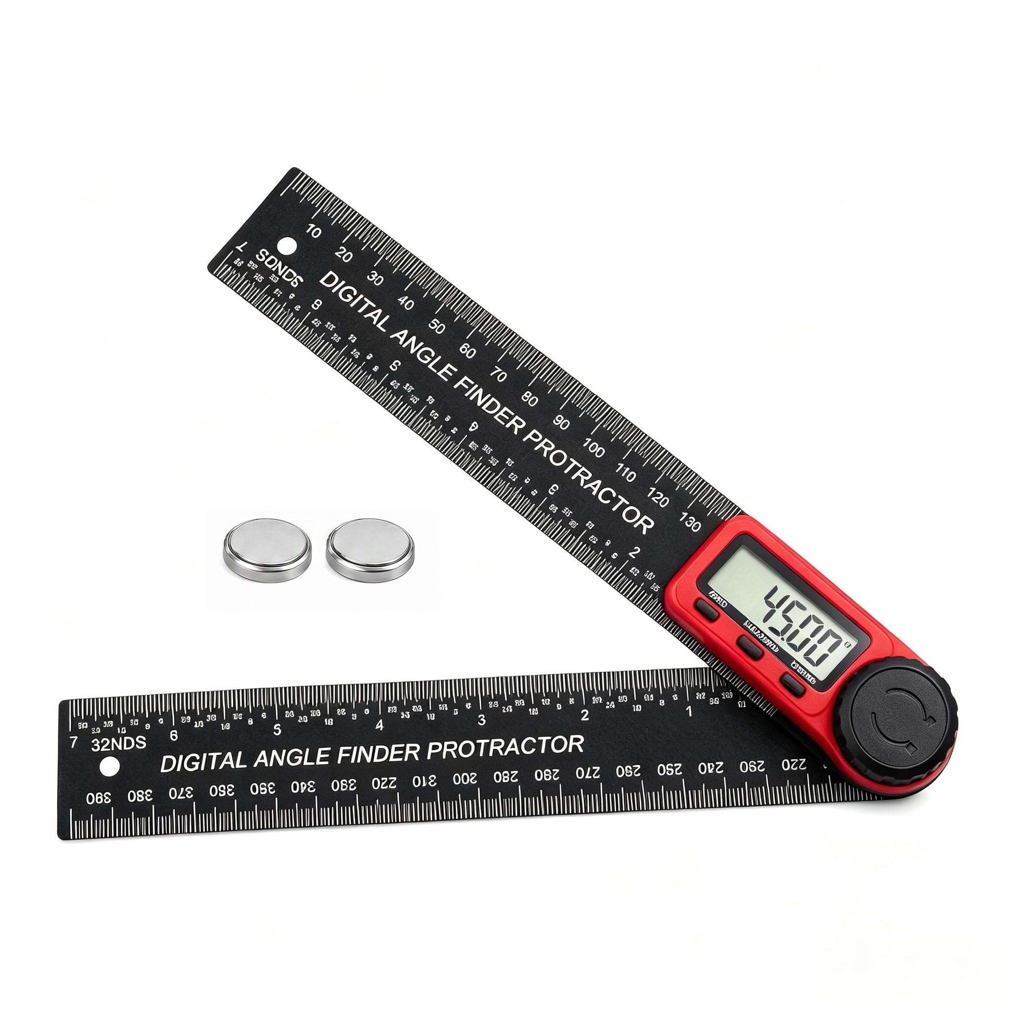 200mm Digital Angle Finder, High Precision 0-360° Digital Protractor with LCD Display, Zero Reset & Data Hold Angle Measuring Tool, Portable Goniometer for Construction, DIY Marking & Alignment