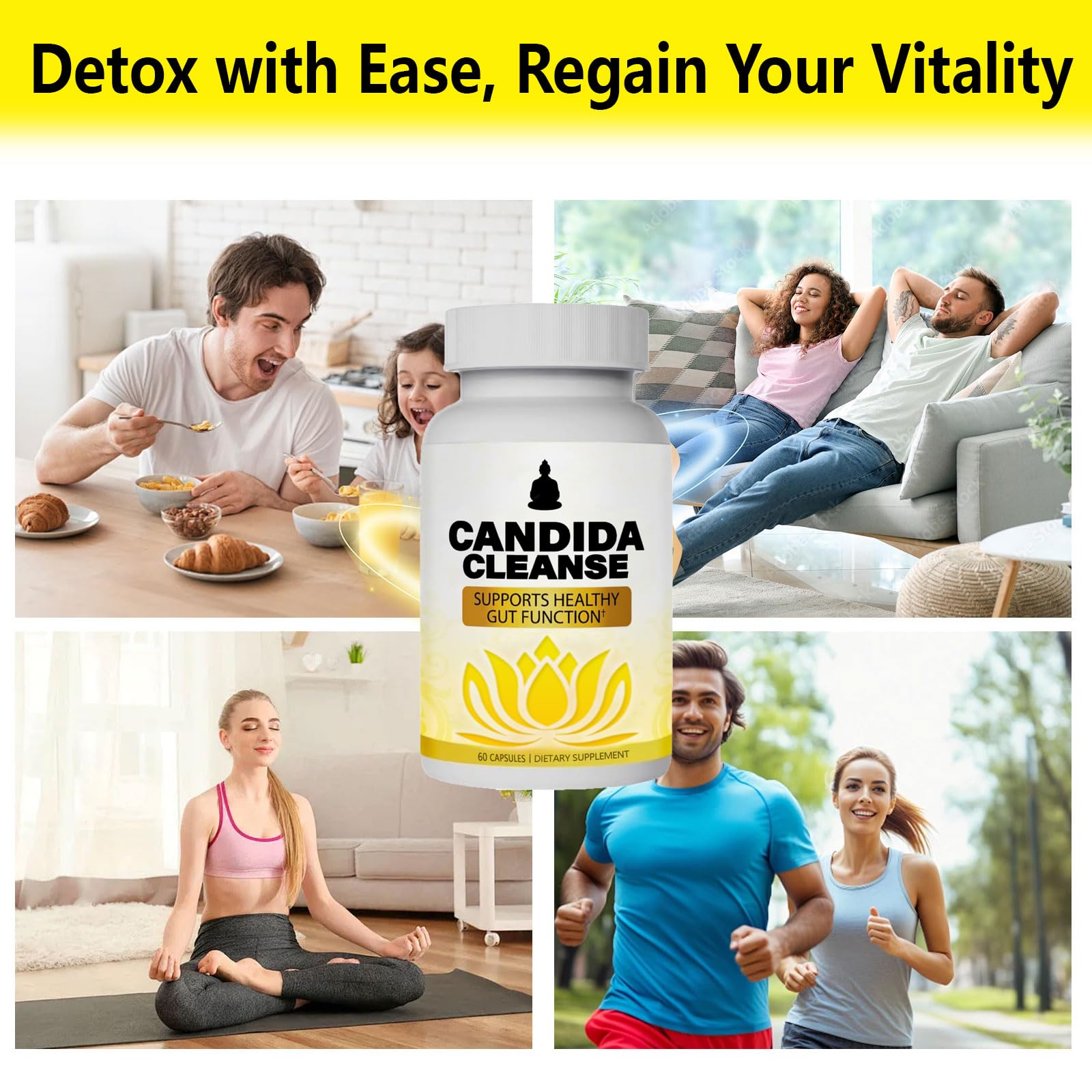 Candida Cleanse - Gut & Colon Support, Natural Herbal Formula, Include Oregano Leaf, Wormwood, Black Walnut, Caprylic Acid-1, 60 Capsules (2) — Amazon image 5