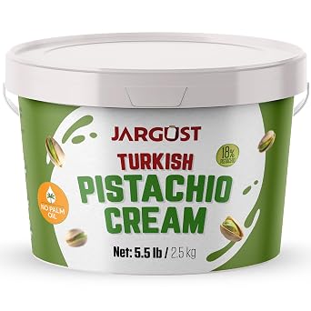 Bulk Pistachio Cream Spread 5.5 LB 2.5 kg Premium Turkish Pistachio Butter, Perfect for Dubai Chocolate Bar Kit, Gourmet Paste for Desserts, Breakfast, Indulgent Treats