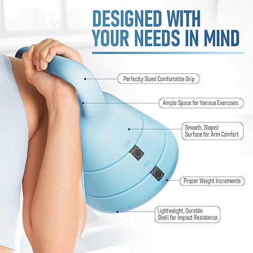 Miniatura 3 de EAST MOUNT Pesa rusa ajustable, juego de pesas rusas de 5 libras, 9 libras, 15 libras, diseño ergonómico y mango ancho para gimnasio en casa,