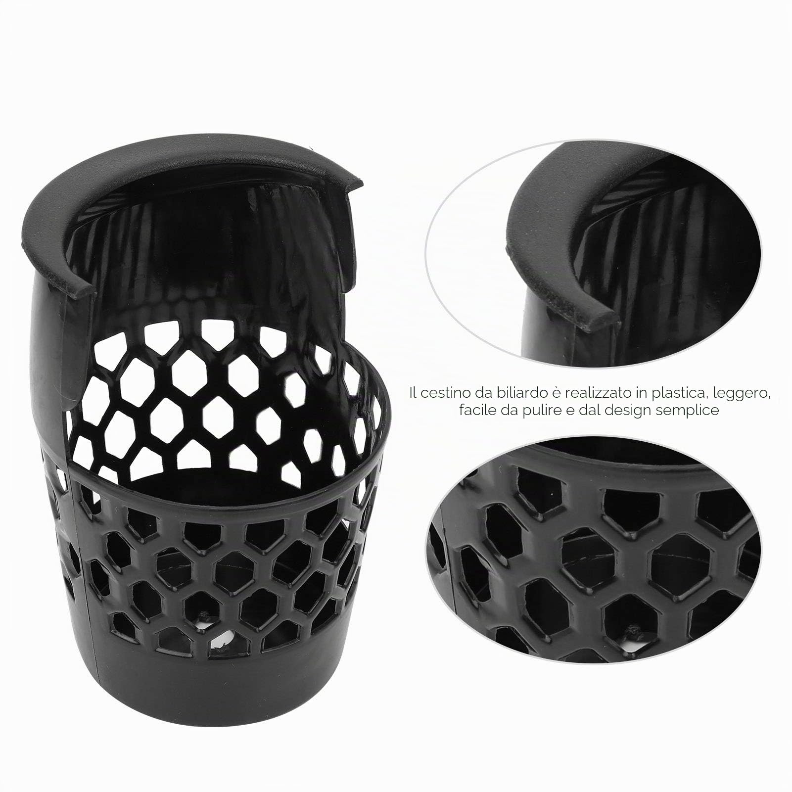 6Pcs M Size Borsa per Rete da Biliardo, Borsa da Biliardo in plastica, cestini per Rete, Sostituzione della Borsa per Accessori da Biliardo